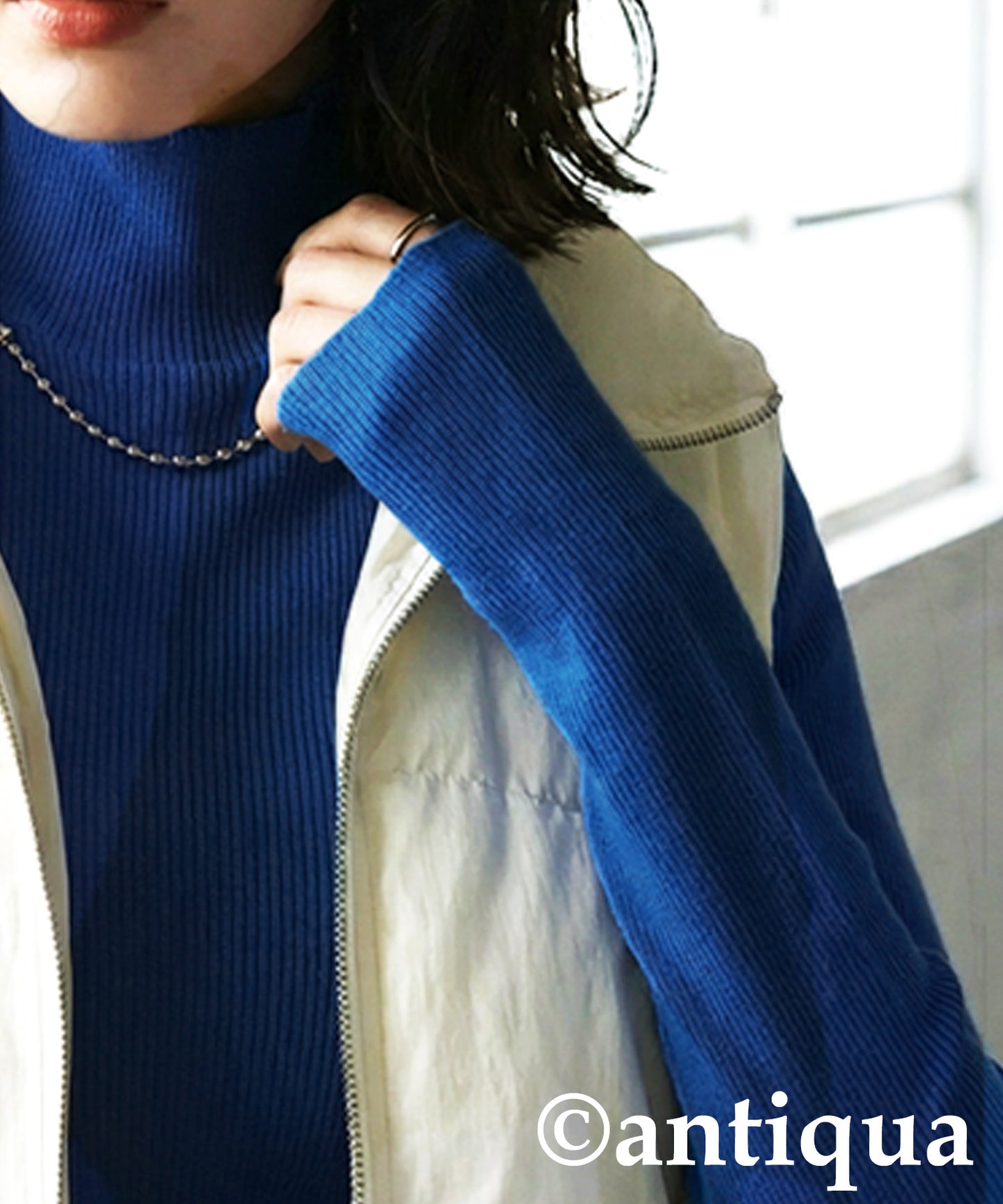 Wool Blend High Neck Knit Ladies