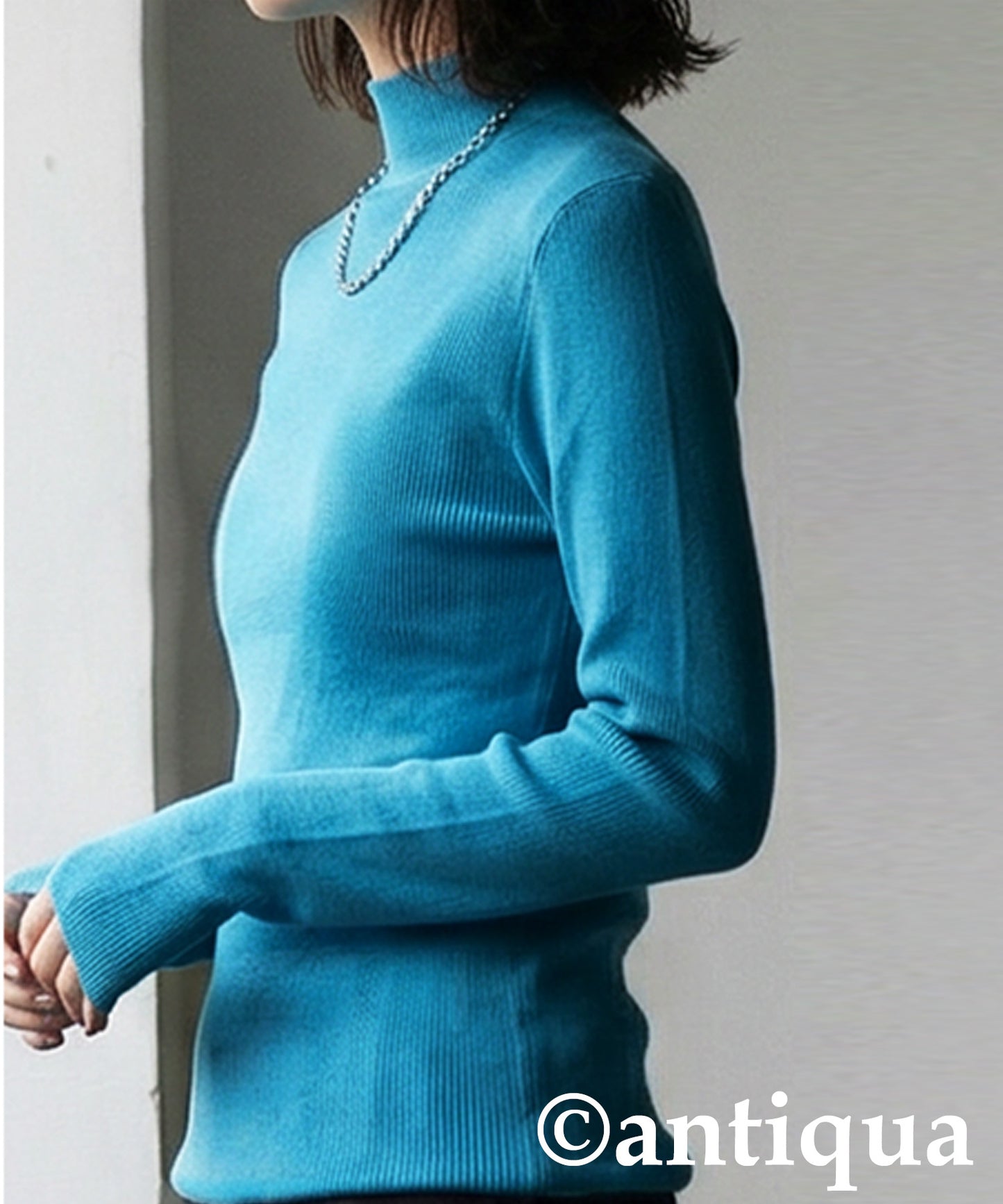 Wool Blend High Neck Knit Ladies