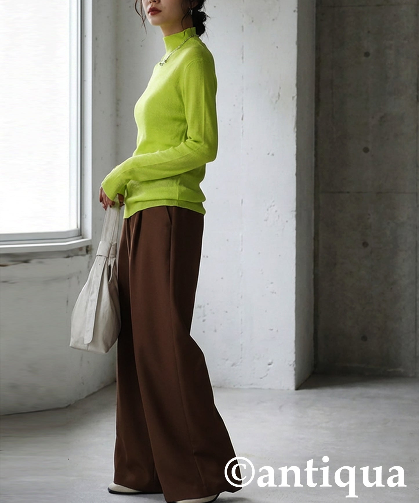 Wool Blend High Neck Knit Ladies