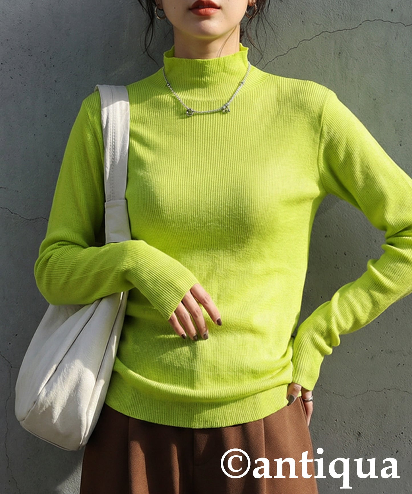 Wool Blend High Neck Knit Ladies