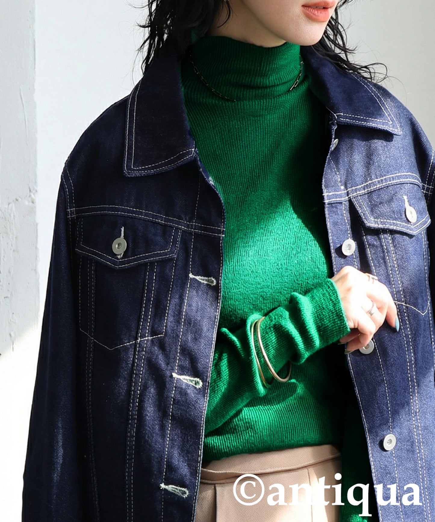 Wool Blend High Neck Knit Ladies