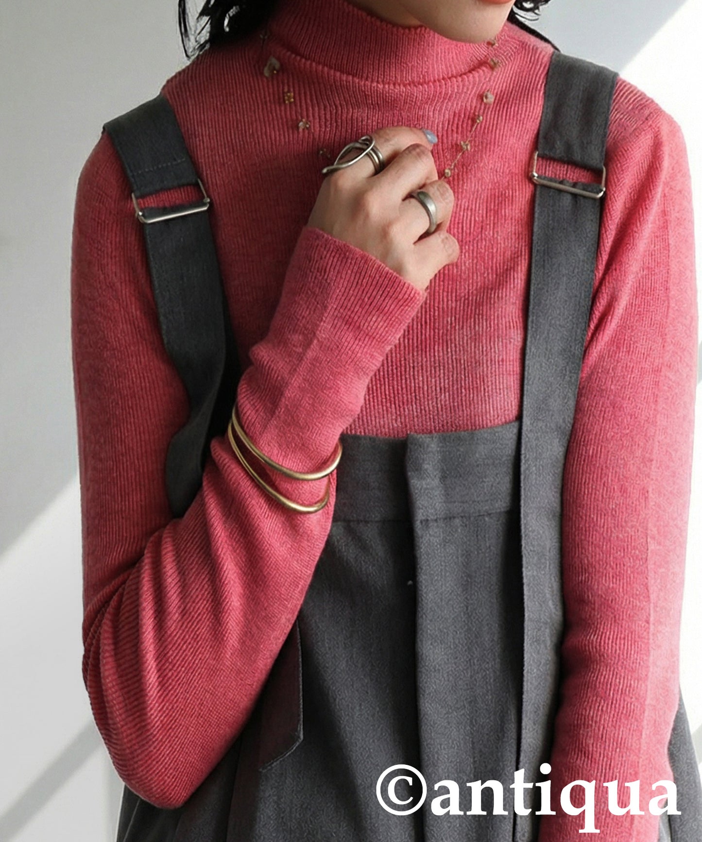 Wool Blend High Neck Knit Ladies