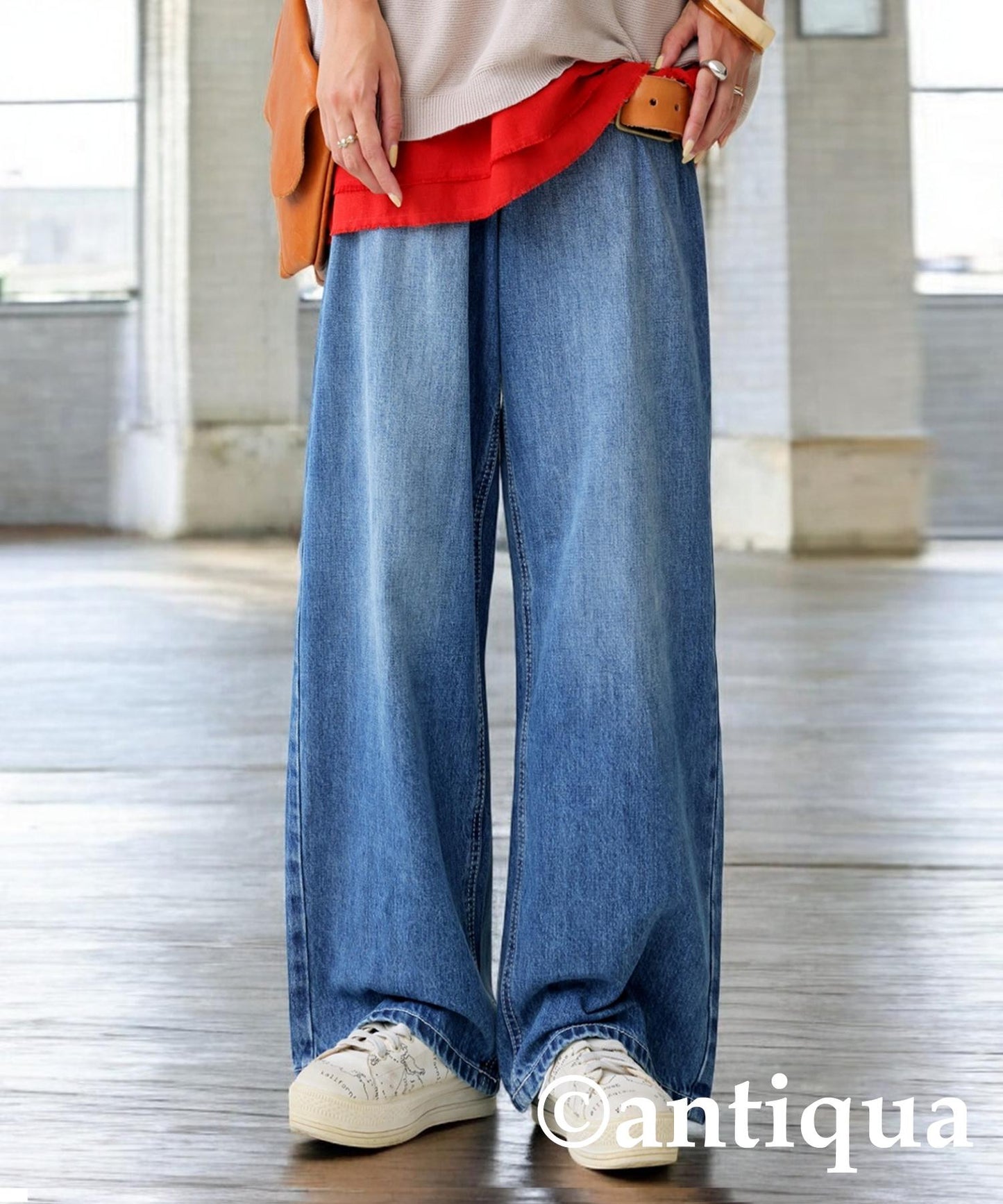 Wide Denim Pants Ladies
