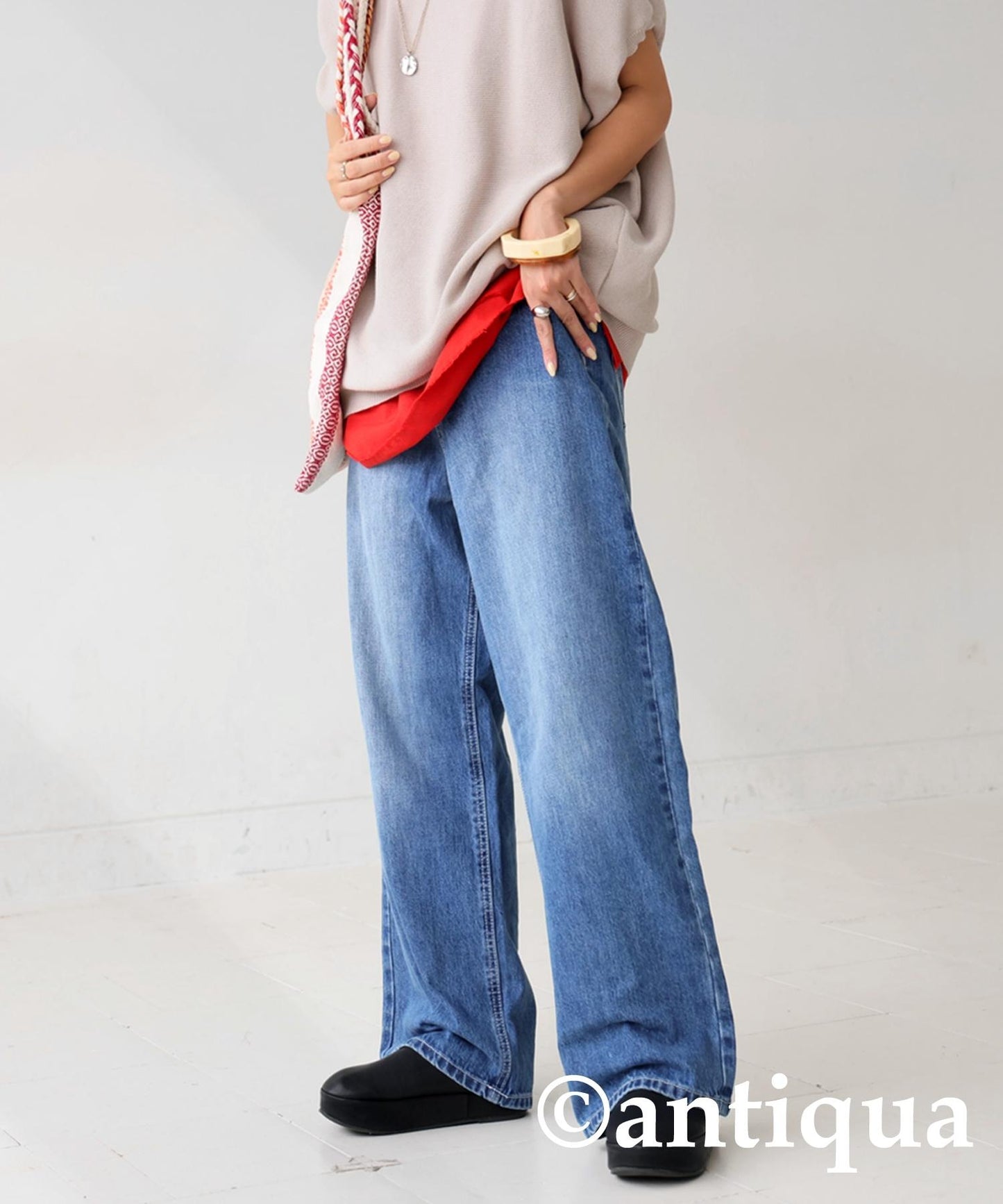 Wide Denim Pants Ladies