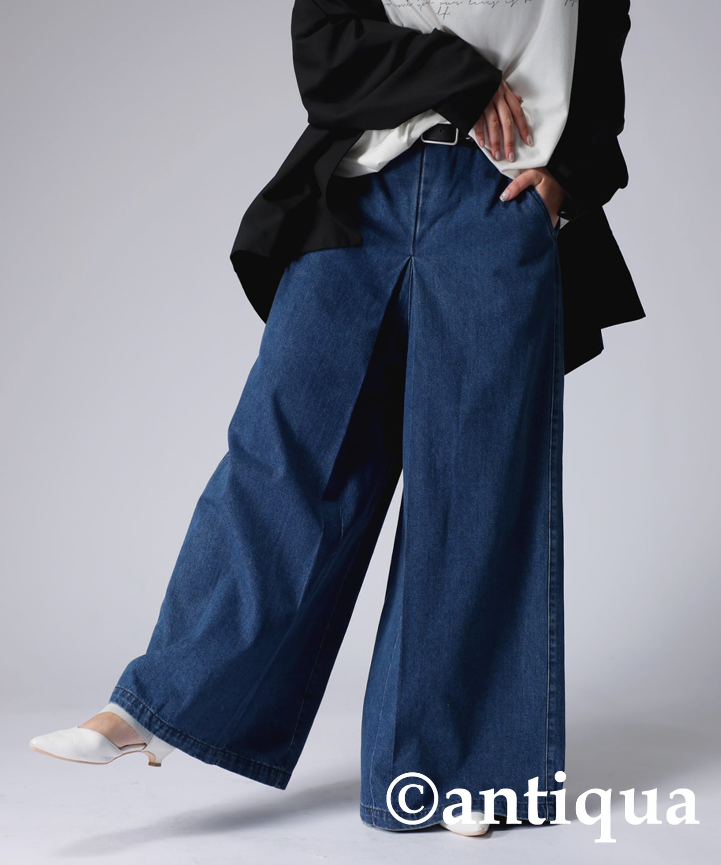 Wide denim pants Ladies