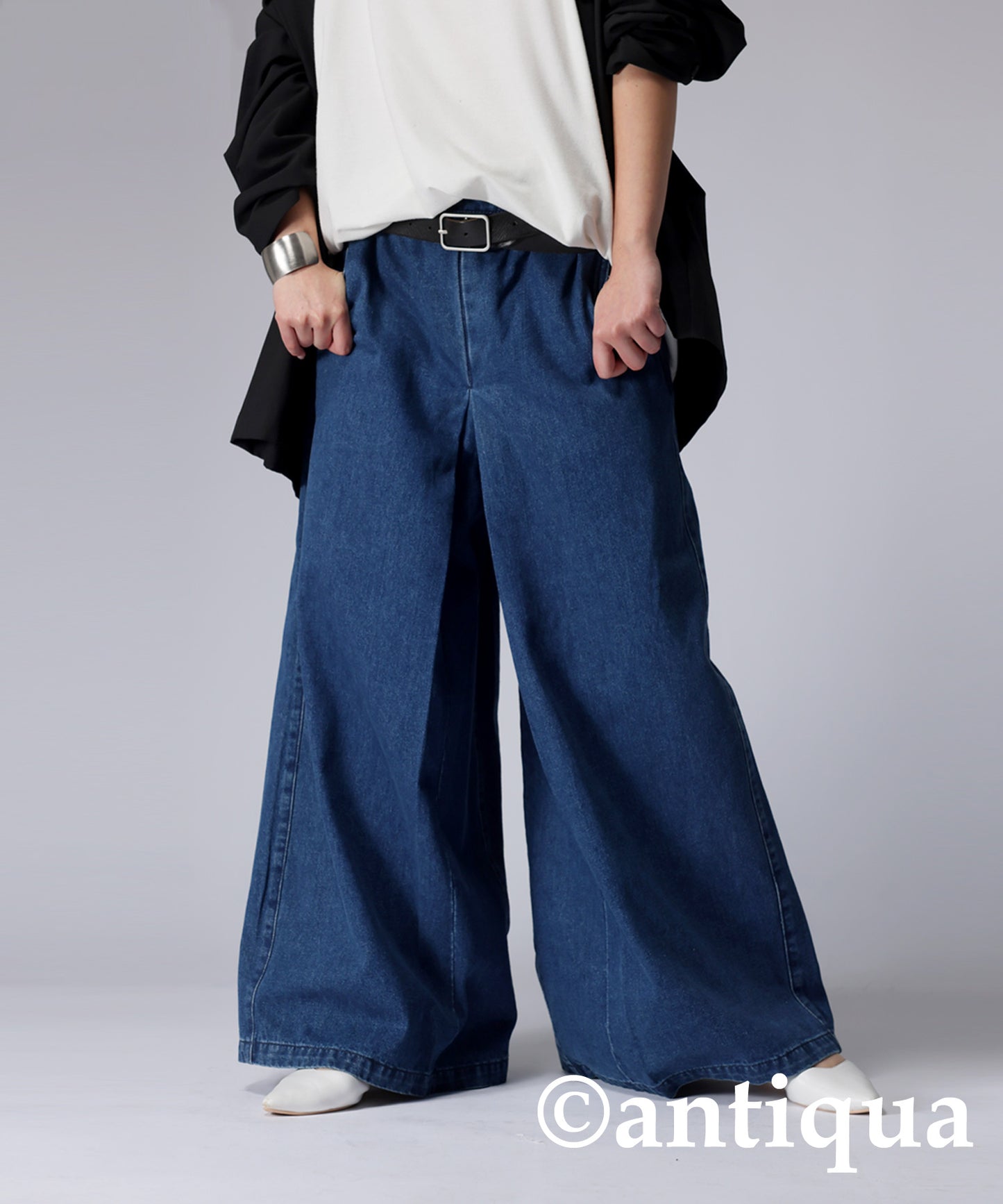 Wide denim pants Ladies