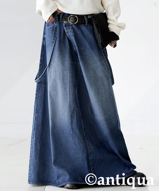 Denim Overalls Skirt Ladies