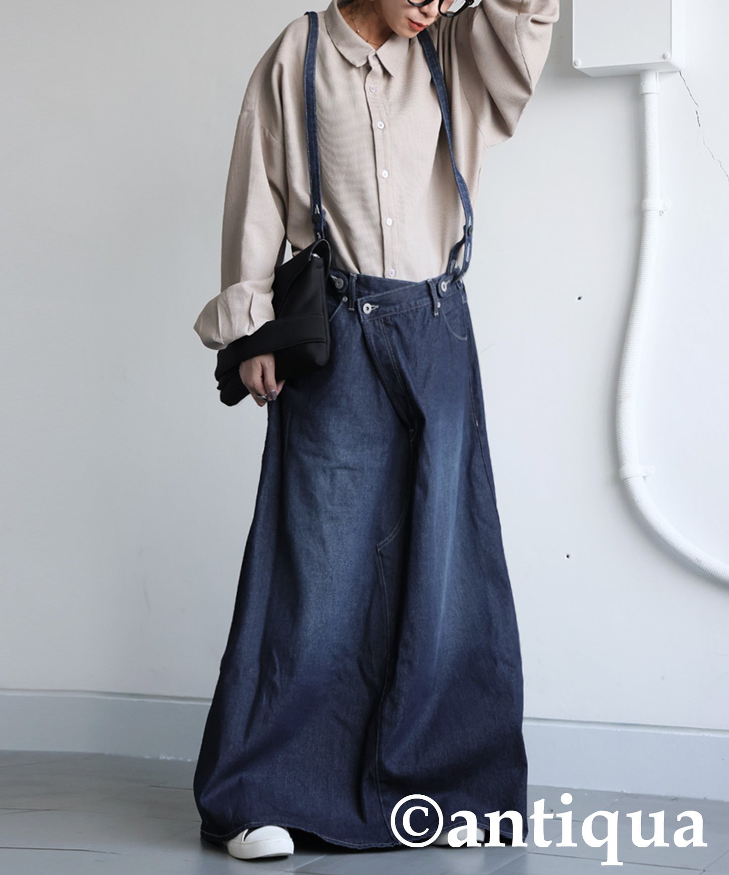 Denim Overalls Skirt Ladies