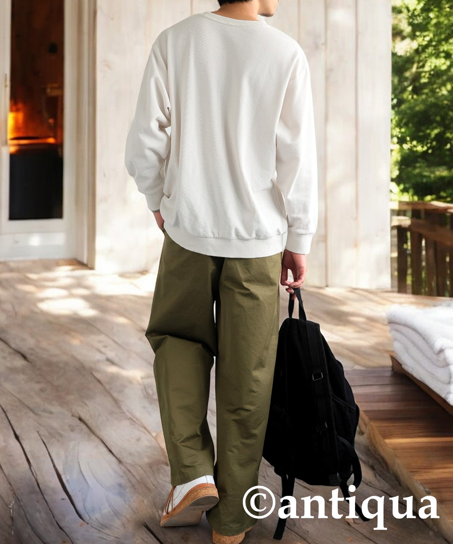 Embroidered Fleece Long Sleeve Pullover Men's