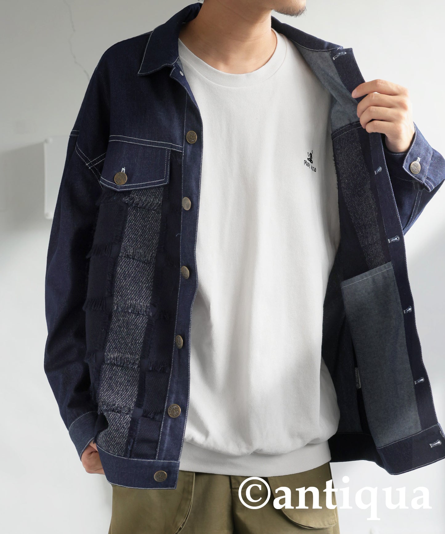 Embroidered Fleece Long Sleeve Pullover Men's