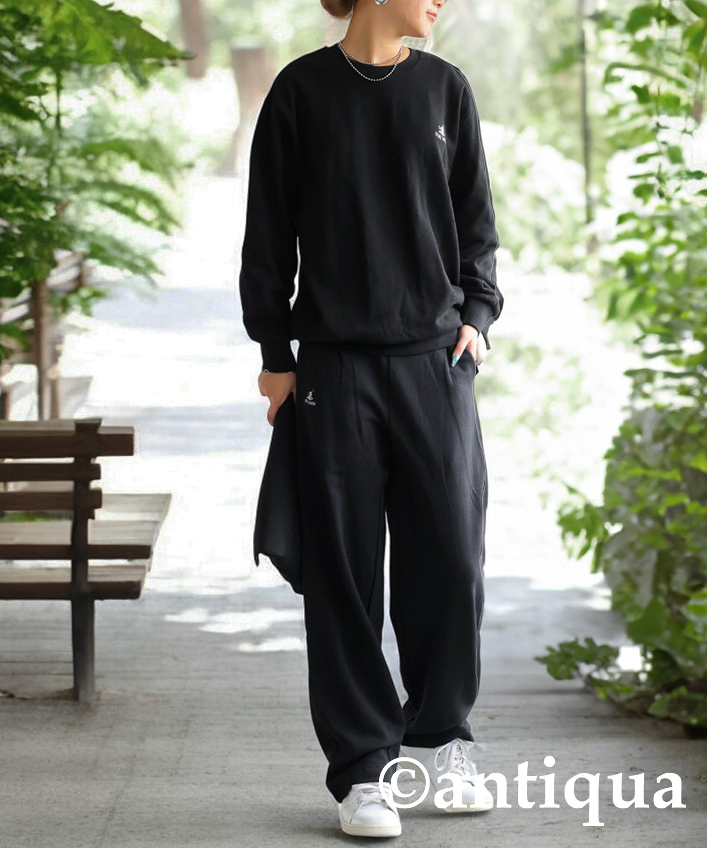 Embroidered Fleece Long Sleeve Pullover Men's