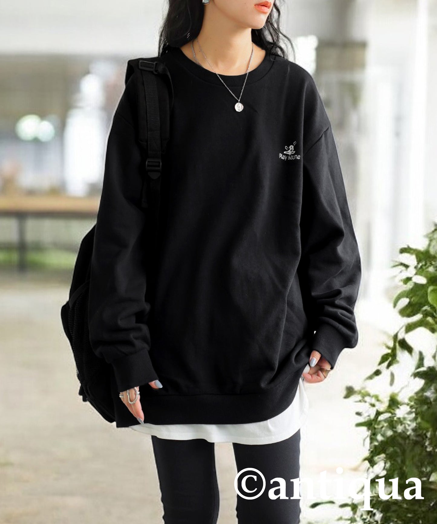 Embroidered Fleece Long Sleeve Pullover Ladies