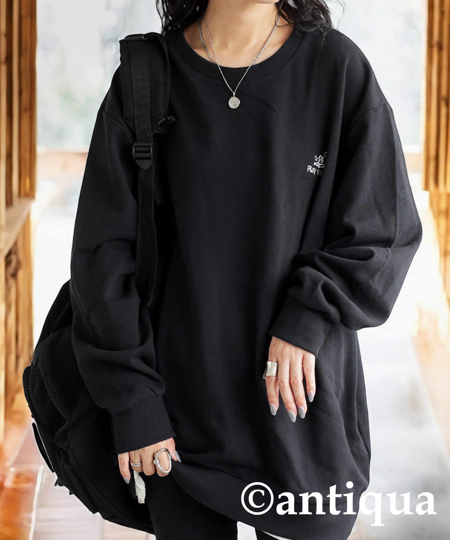 Embroidered Fleece Long Sleeve Pullover Ladies