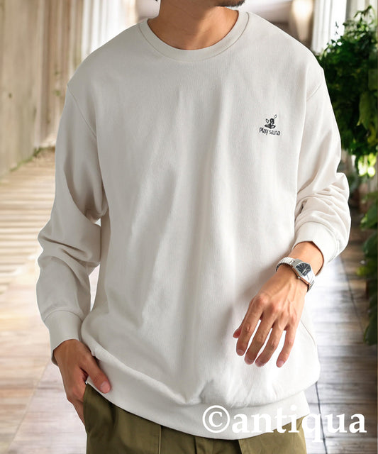 Embroidered Fleece Long Sleeve Pullover Men's