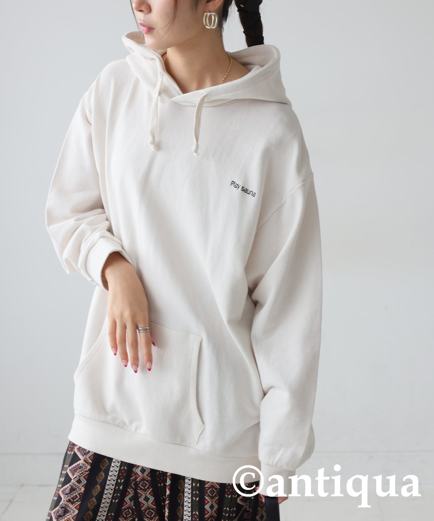 Embroidered Fleece Long Sleeve Hoodie Ladies