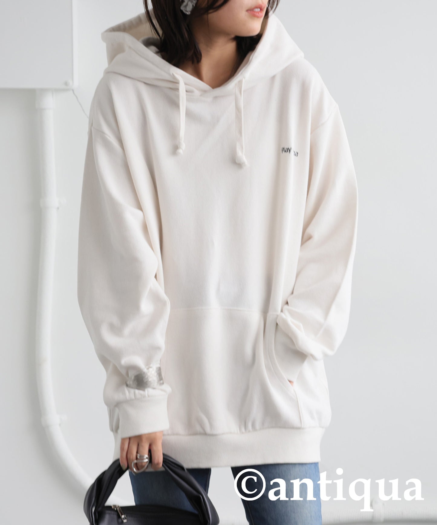 Embroidered Fleece Long Sleeve Hoodie Ladies