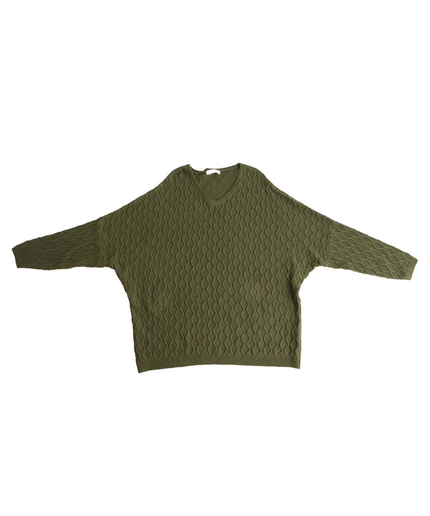 Ladies Aran pattern knitted pullover Dolman sleeve