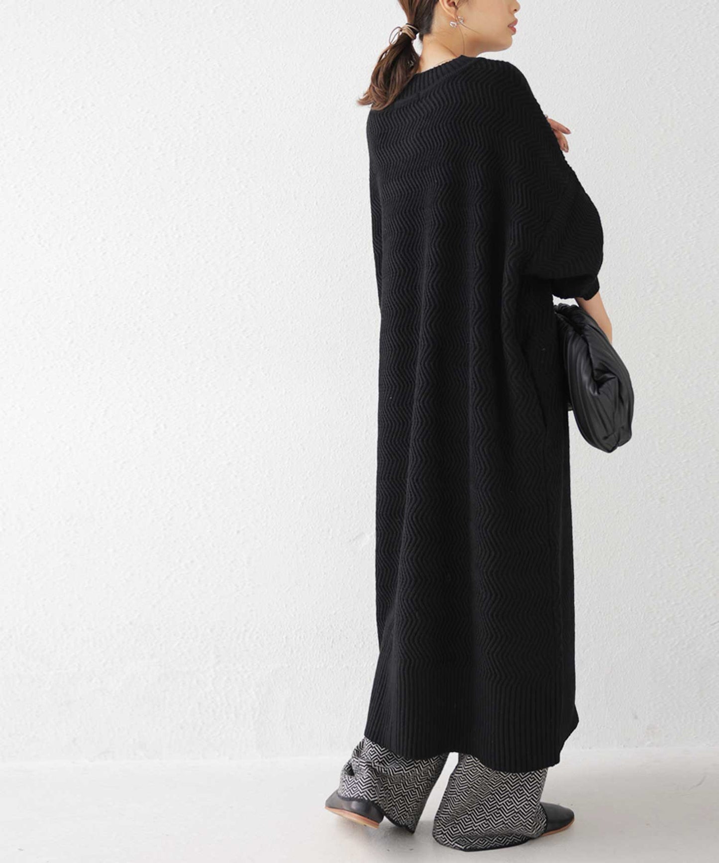 Slit knit dress Ladies