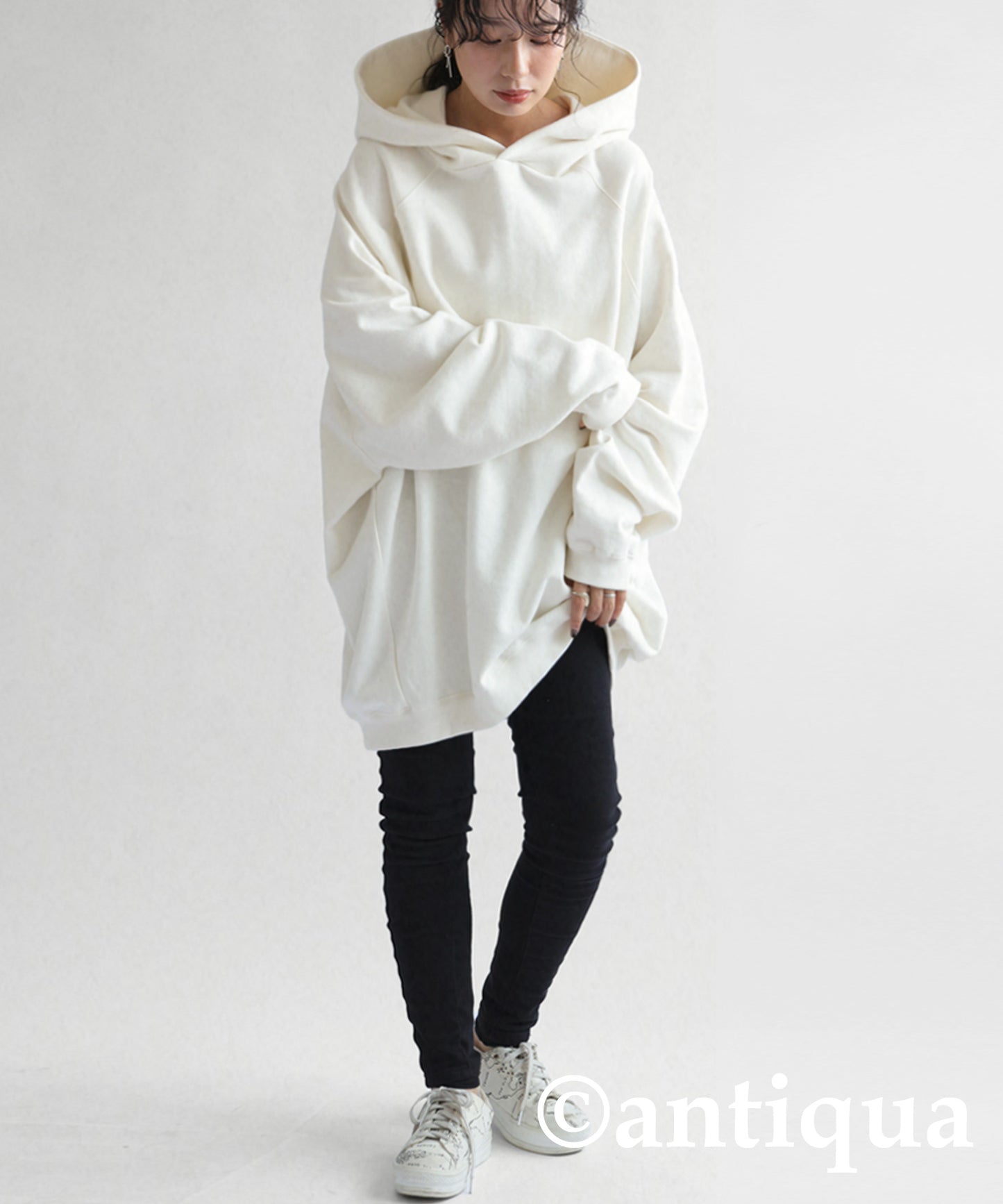 Three-dimensional cocoon hoodie Ladies