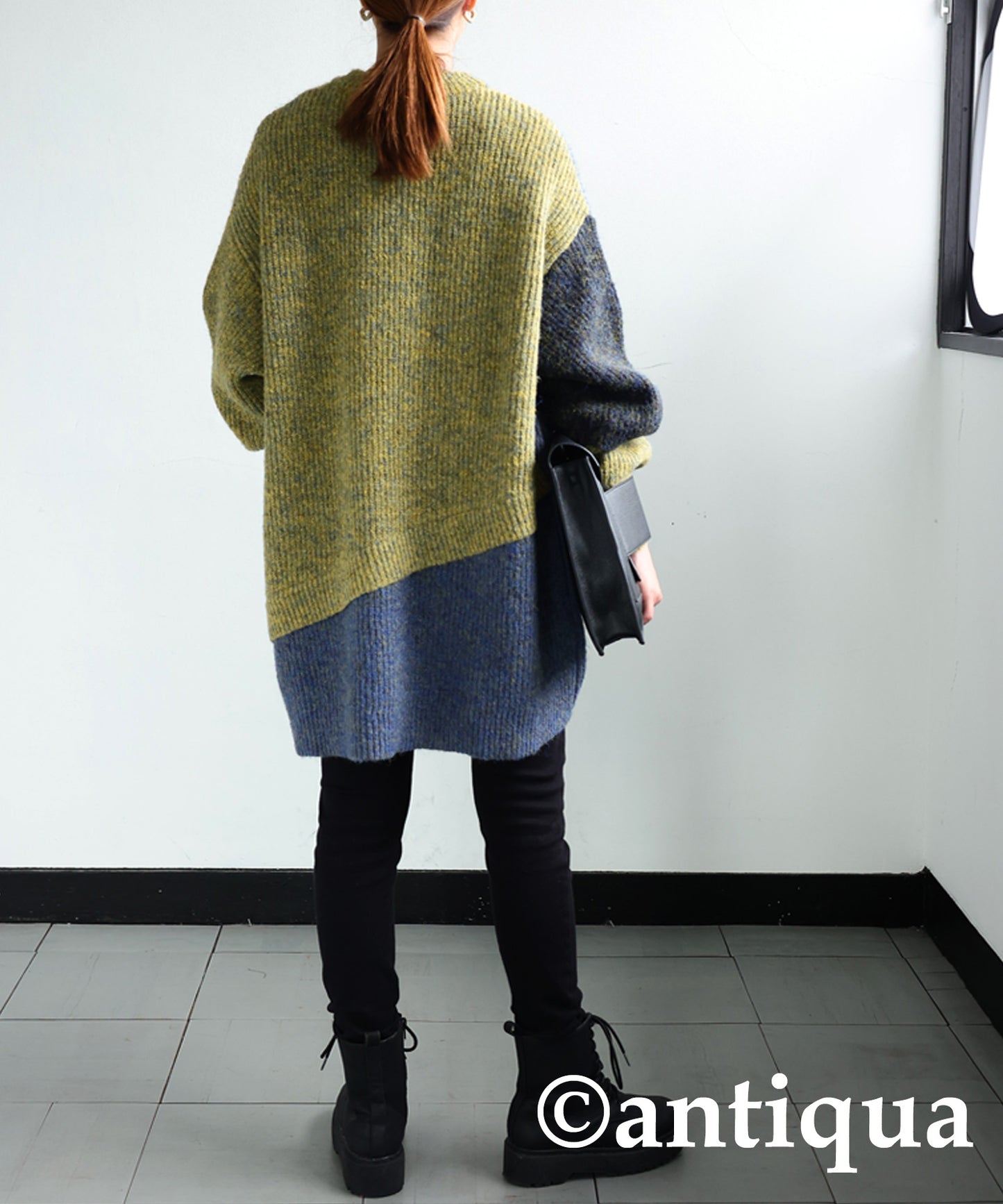 Ladies melange knitted cardigan multi color