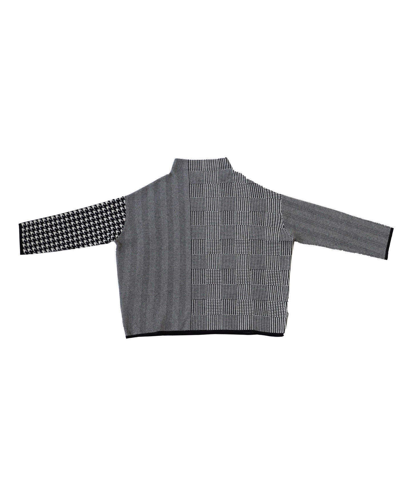 CHIDORI（houndstooth check）Pattern Switchig Sweater Ladies