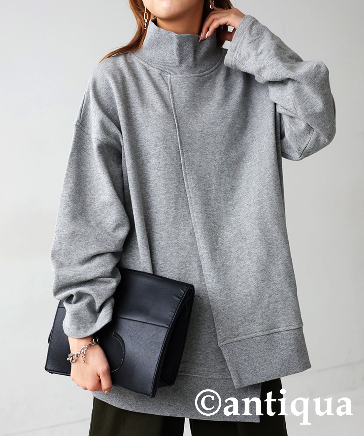 Ladies Irregular Hem Tops sweatshirt