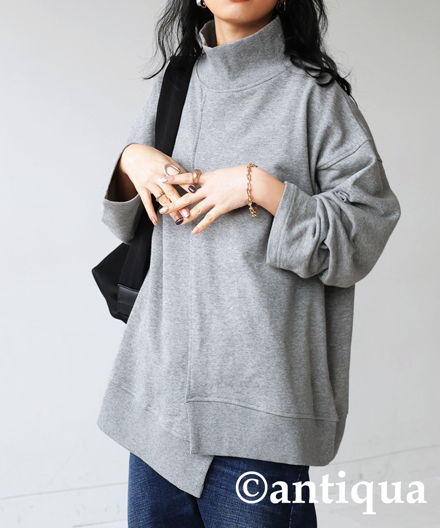 Ladies Irregular Hem Tops sweatshirt