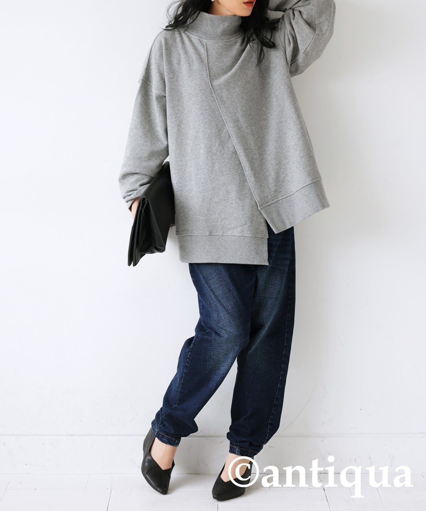 Ladies Irregular Hem Tops sweatshirt