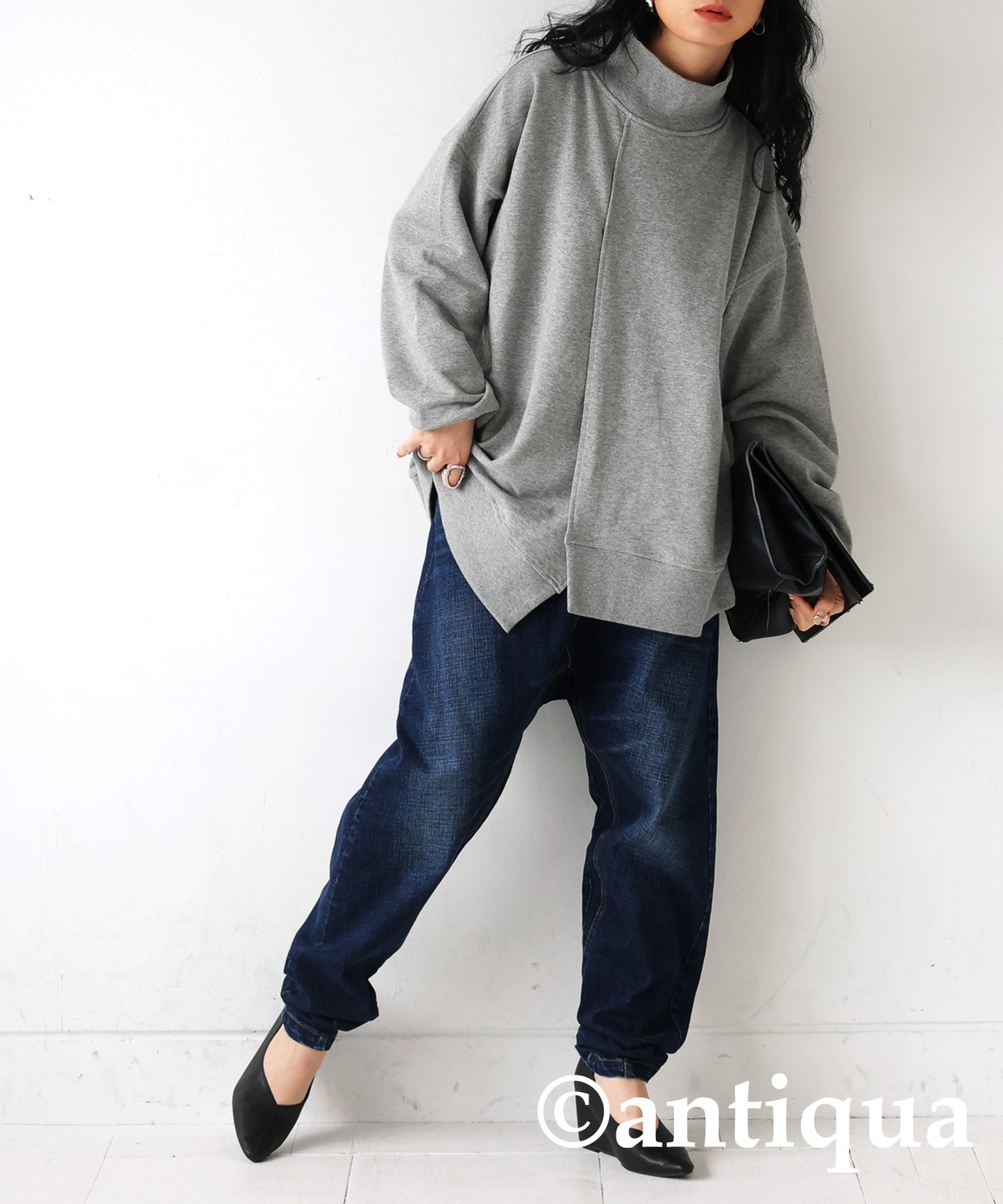 Ladies Irregular Hem Tops sweatshirt