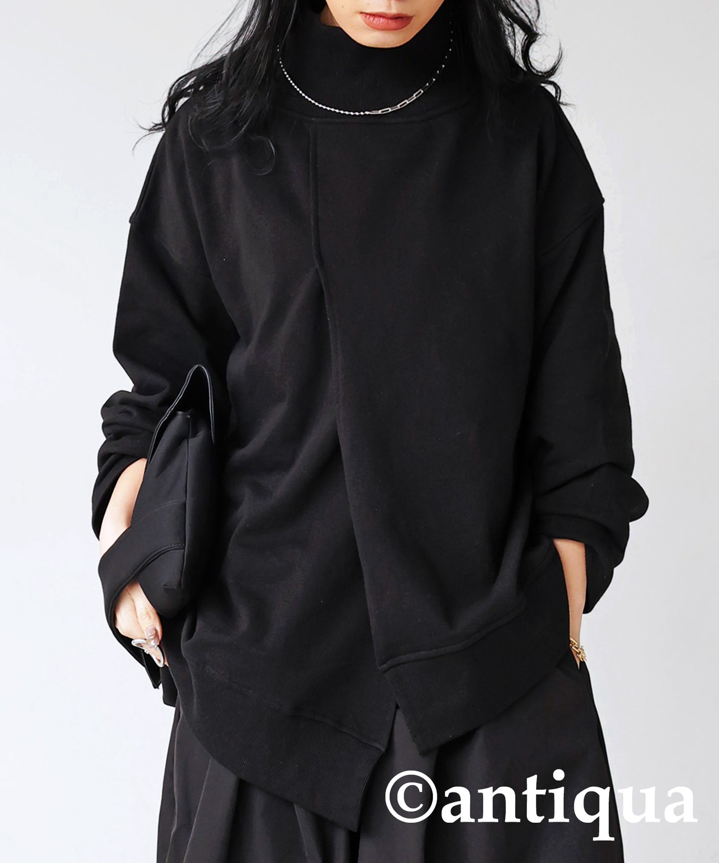 Ladies Irregular Hem Tops sweatshirt