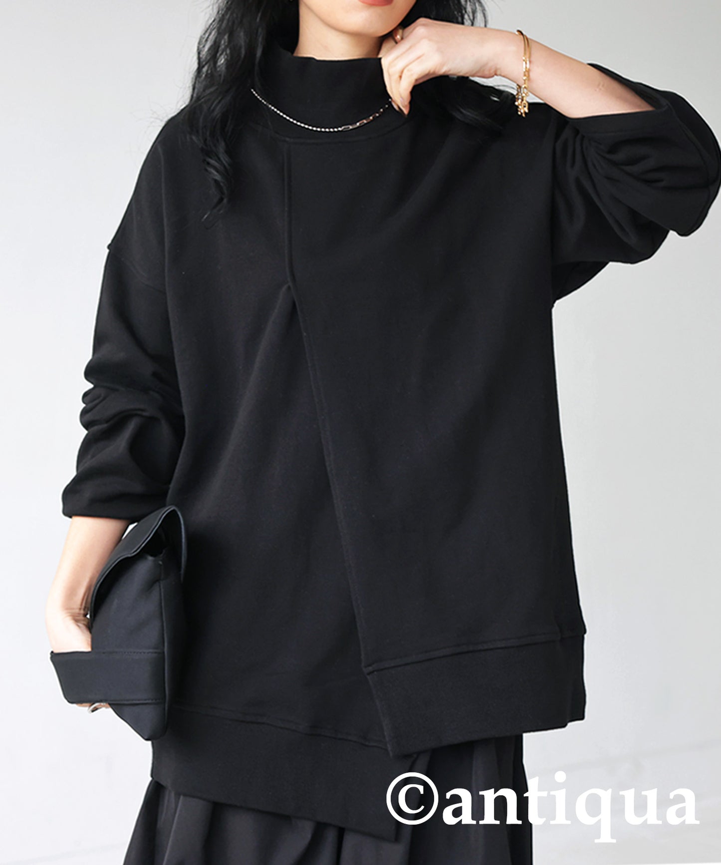 Ladies Irregular Hem Tops sweatshirt