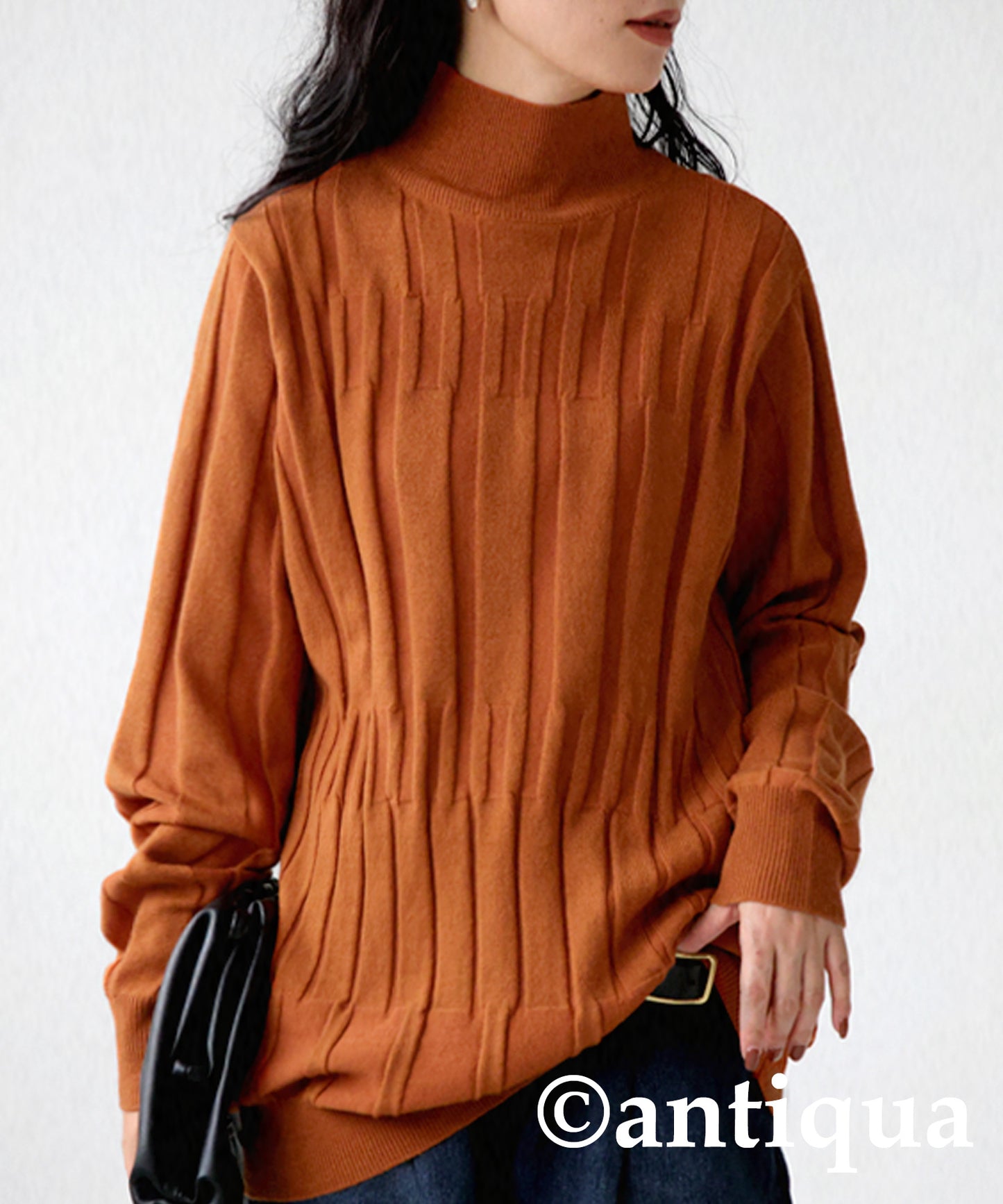 Ladies patterned kinitting long sleeve sweater