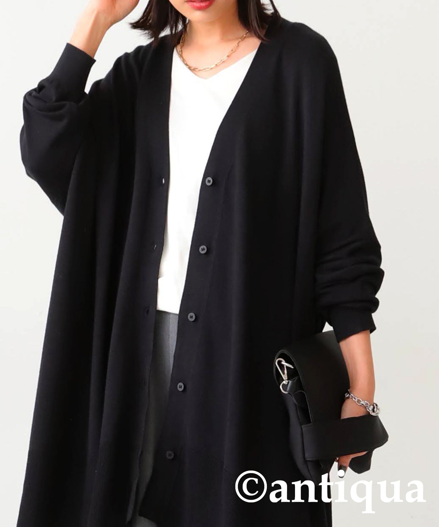 Function Material Wide Cardigan Ladies Tops