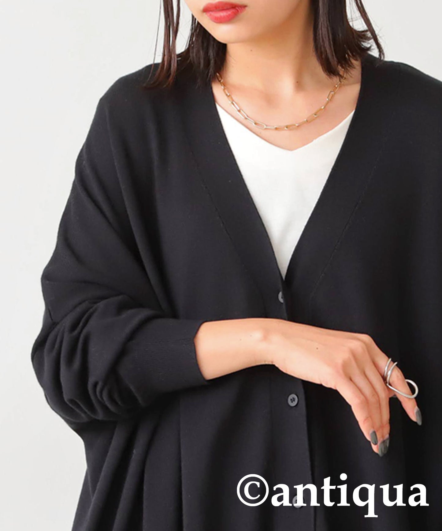 Function Material Wide Cardigan Ladies Tops