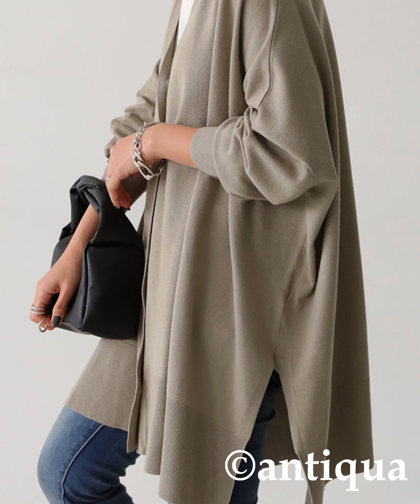 Function Material Wide Cardigan Ladies Tops