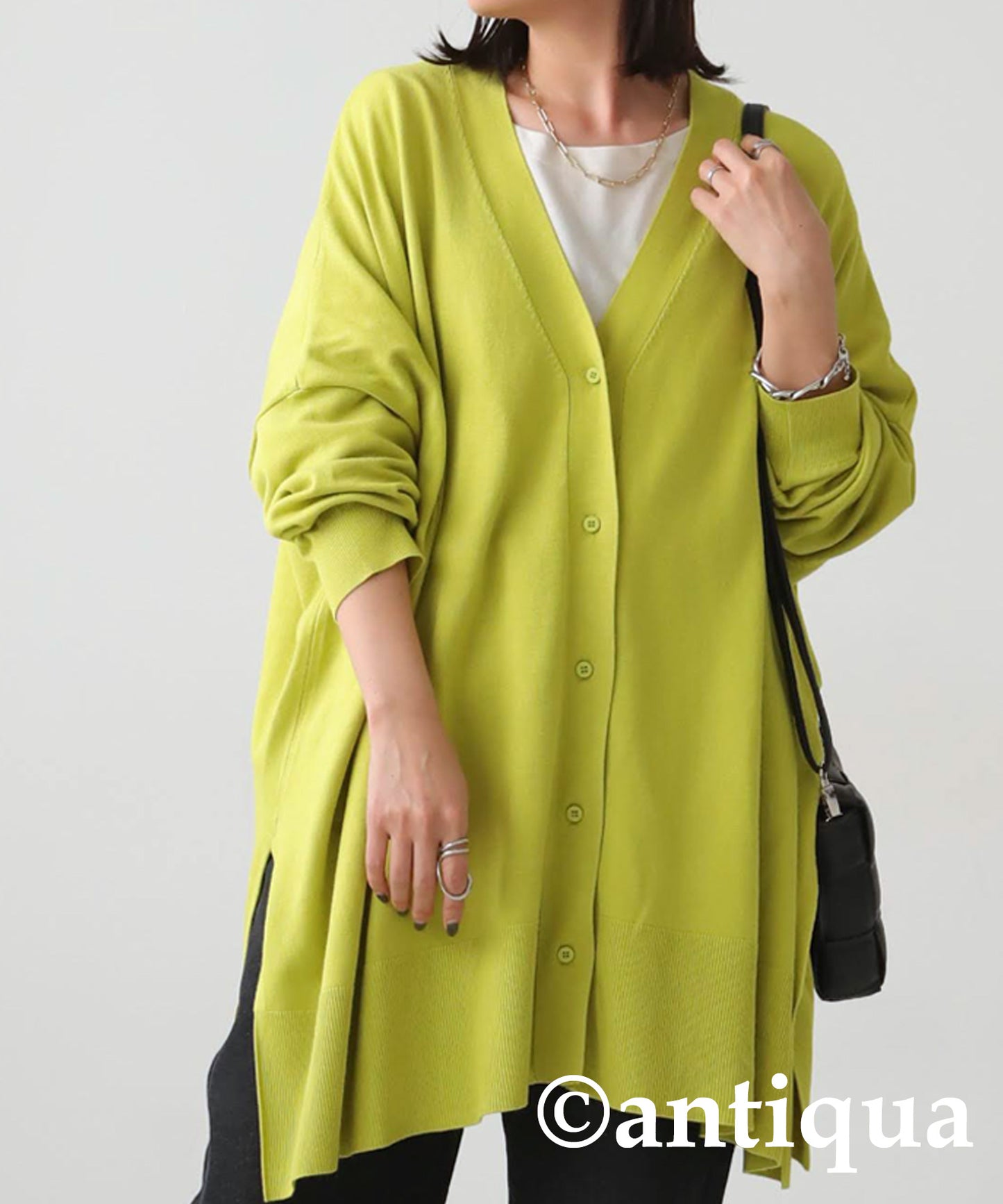 Function Material Wide Cardigan Ladies Tops