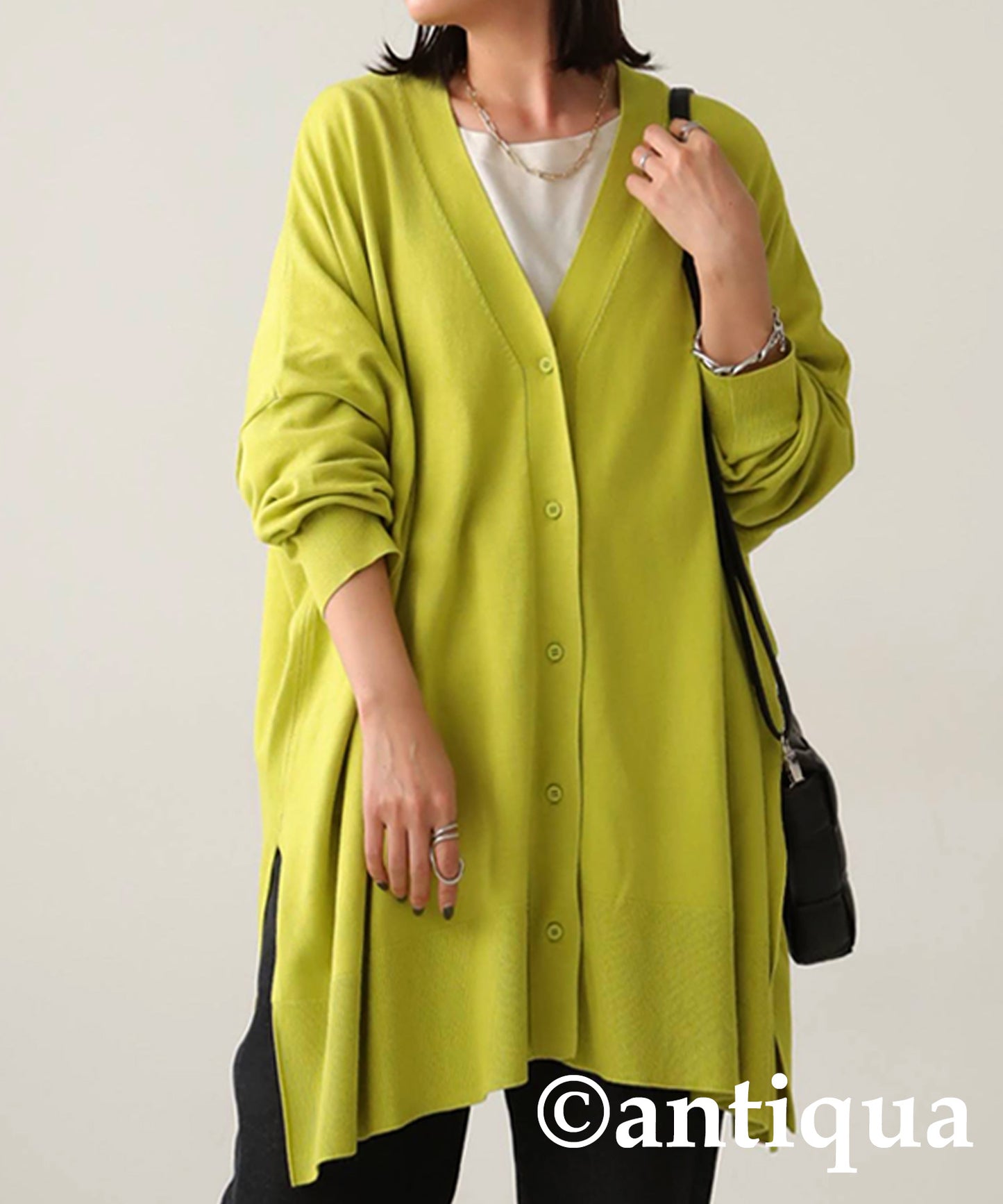 Function Material Wide Cardigan Ladies Tops