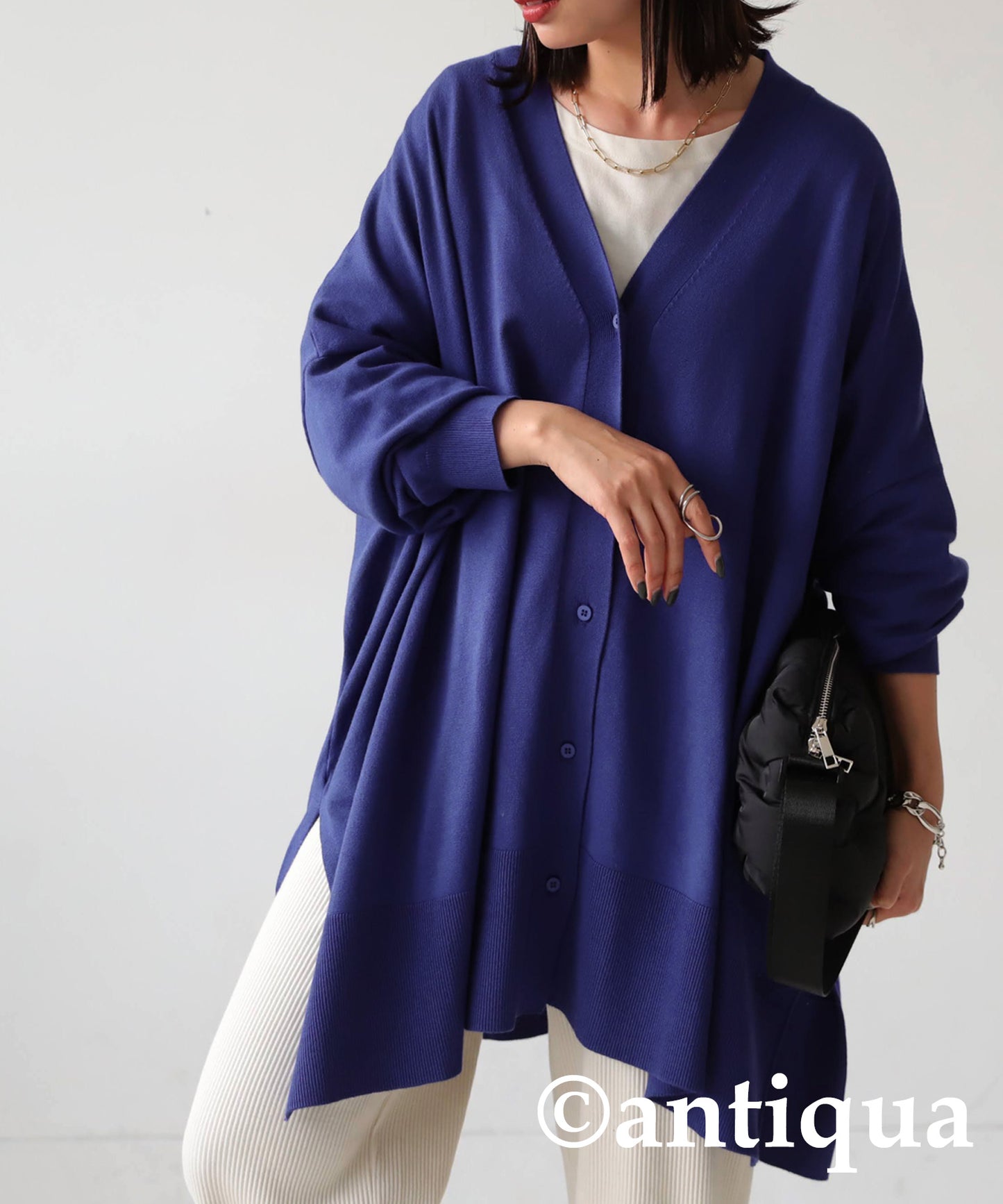 Function Material Wide Cardigan Ladies Tops