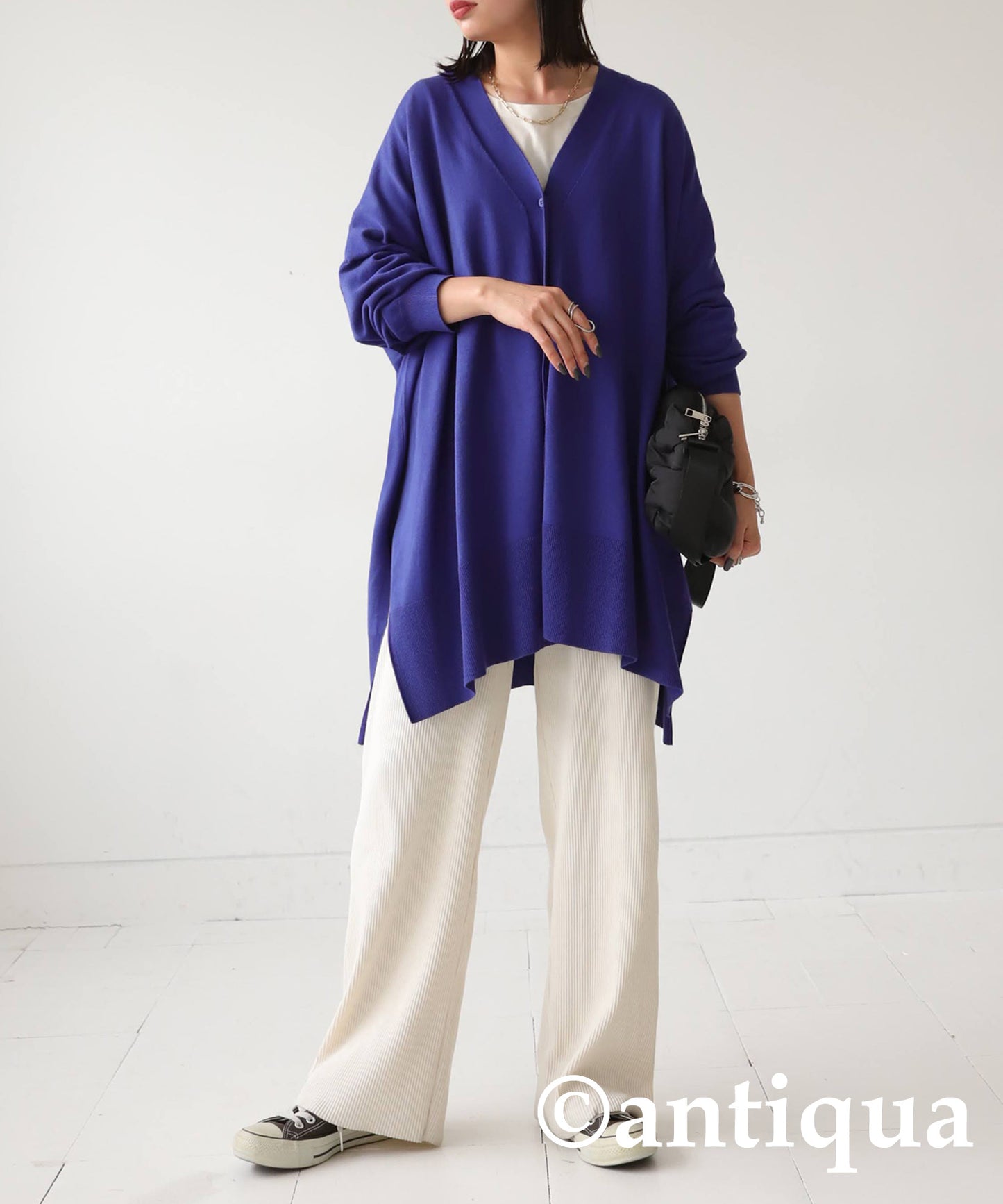 Function Material Wide Cardigan Ladies Tops