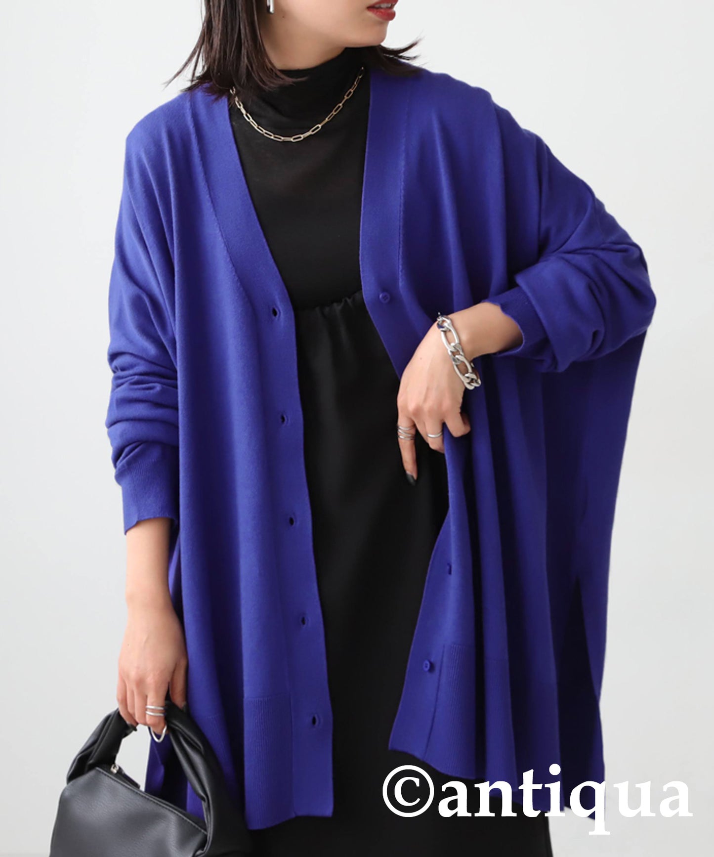 Function Material Wide Cardigan Ladies Tops