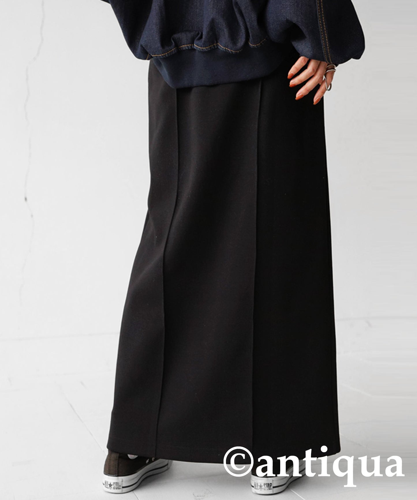Ponte fabric Ladies skirt Long plain