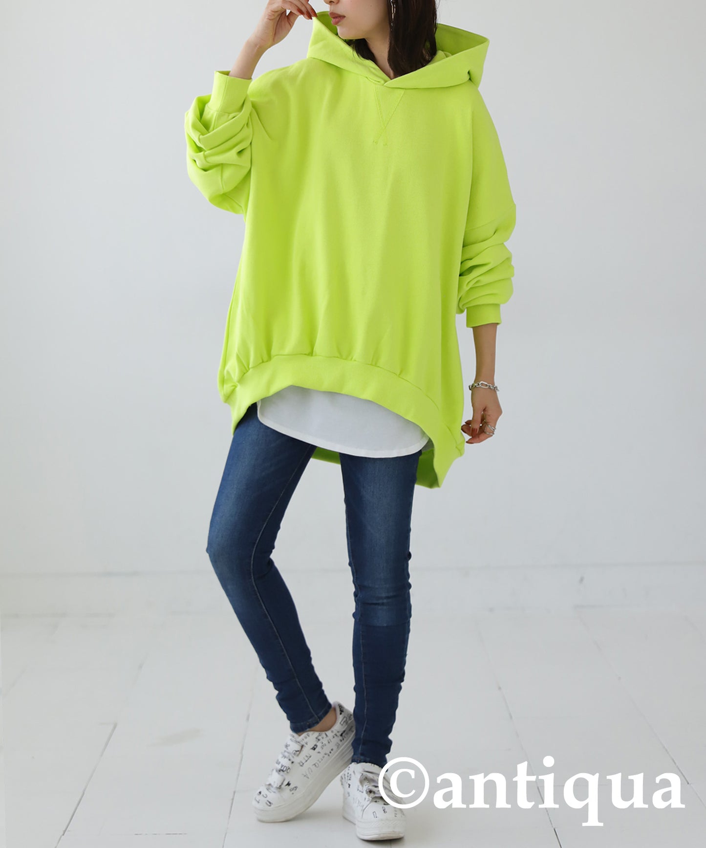 Ladies Foodie Long-Sleeve Cotton Rounded hem rib