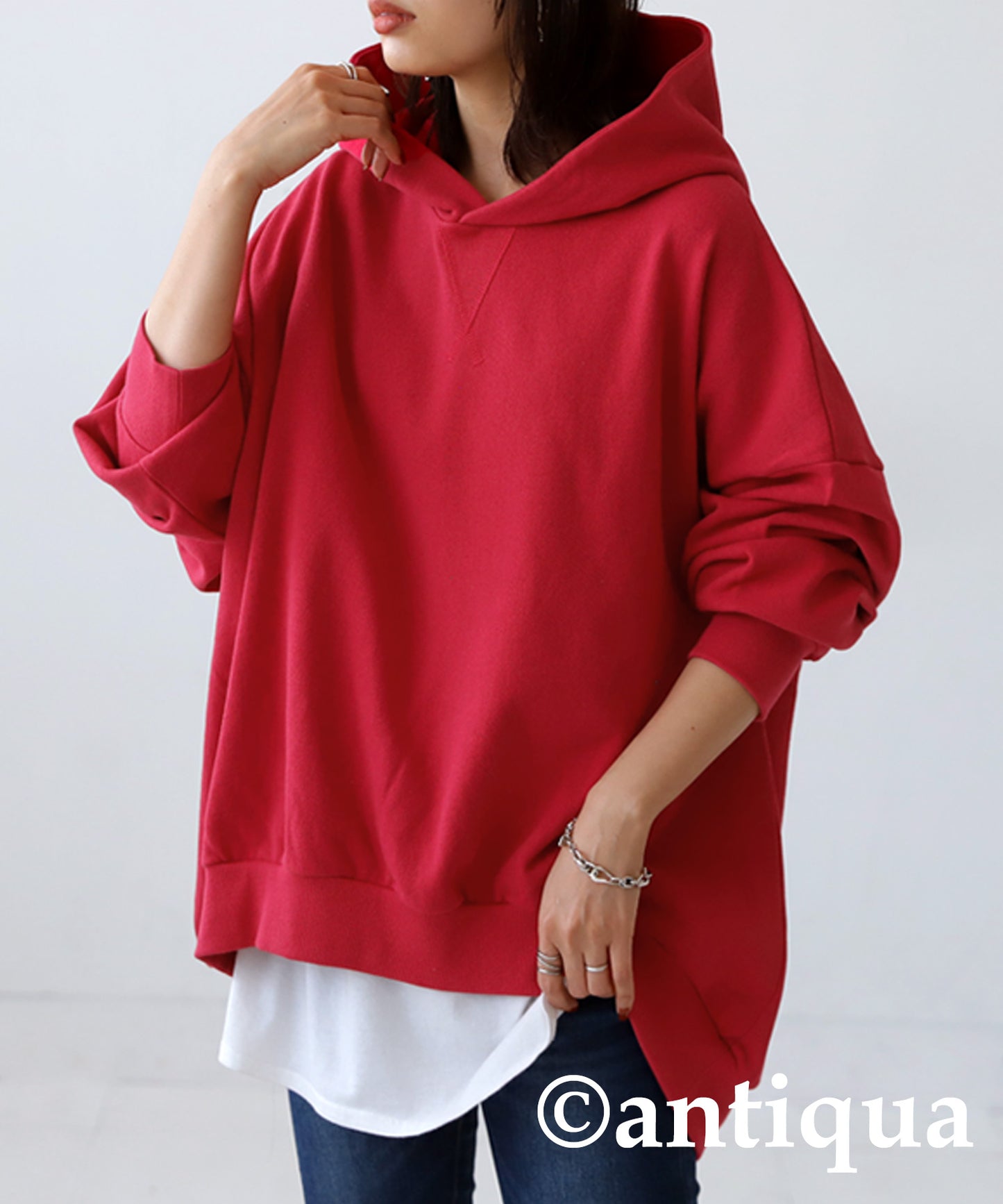 Ladies Foodie Long-Sleeve Cotton Rounded hem rib