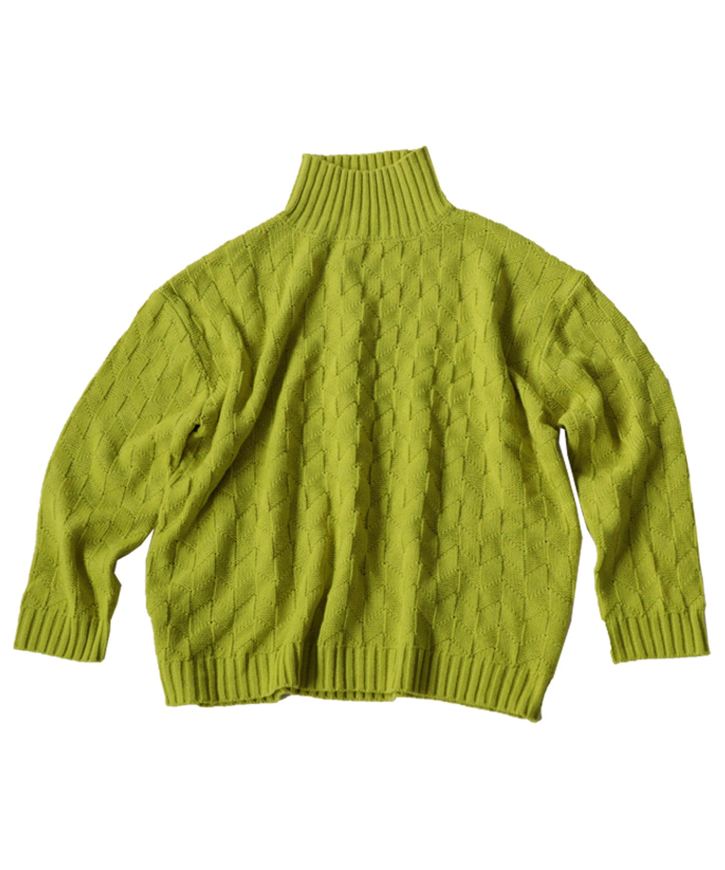 Parallelogram pattern high neck knit Ladies