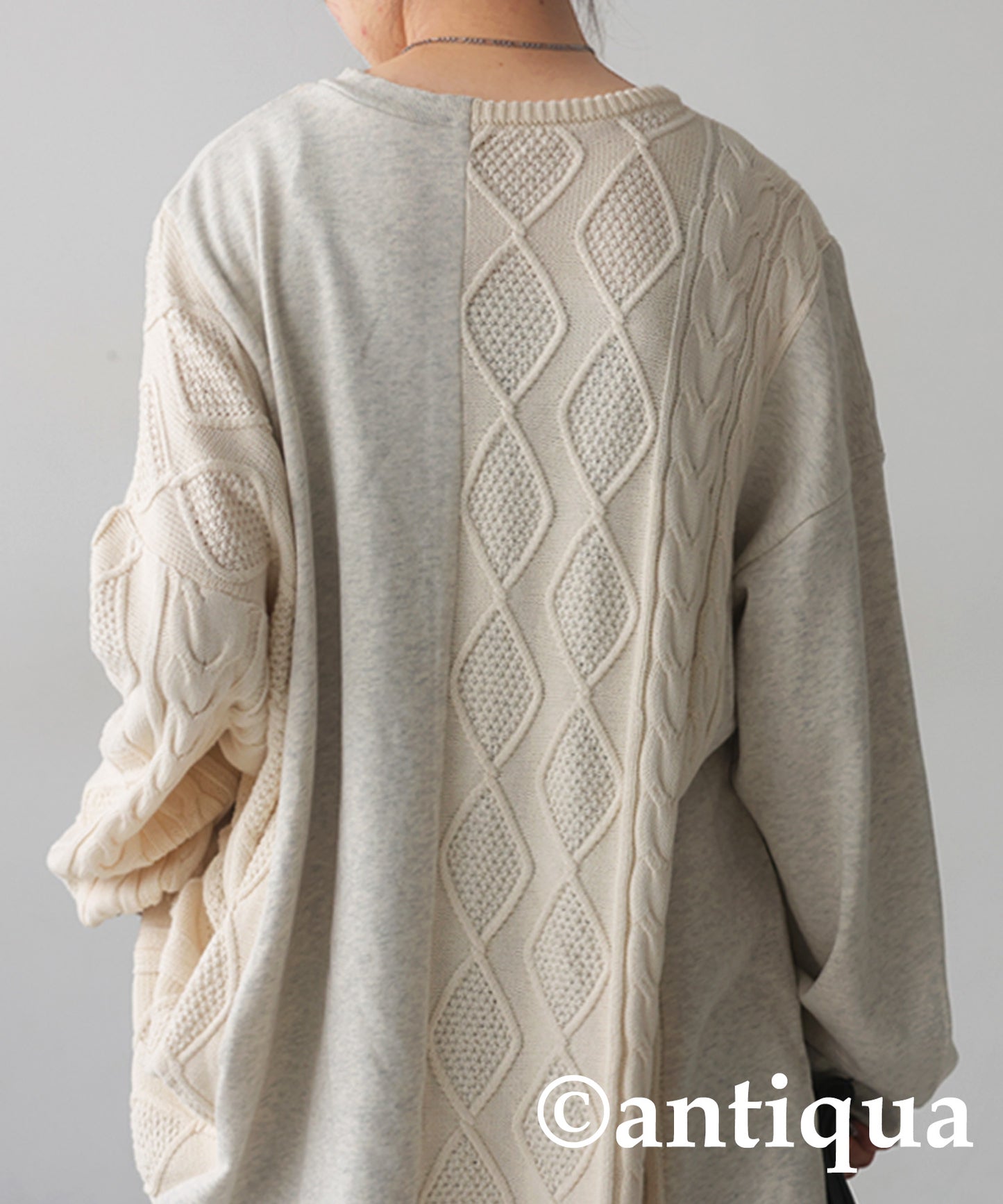 Pile fabric docking Cable knit Ladies