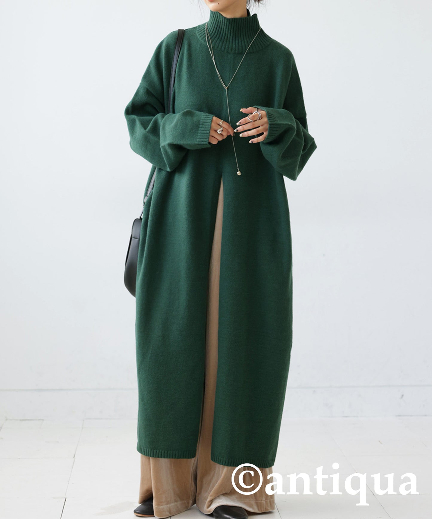 Center Slit Knit Dress Ladies