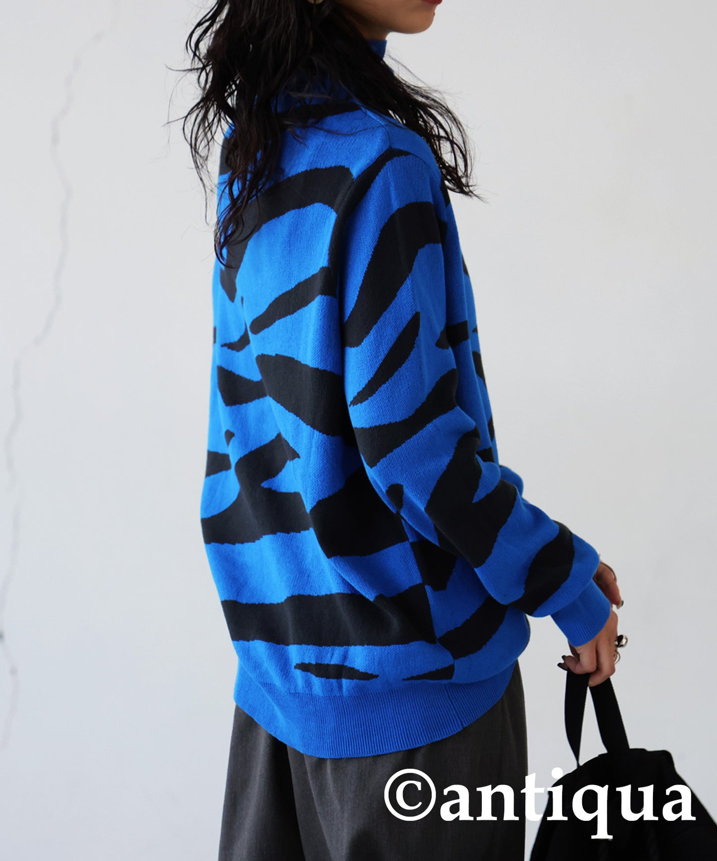 Zebra Turtleneck Knit Ladies