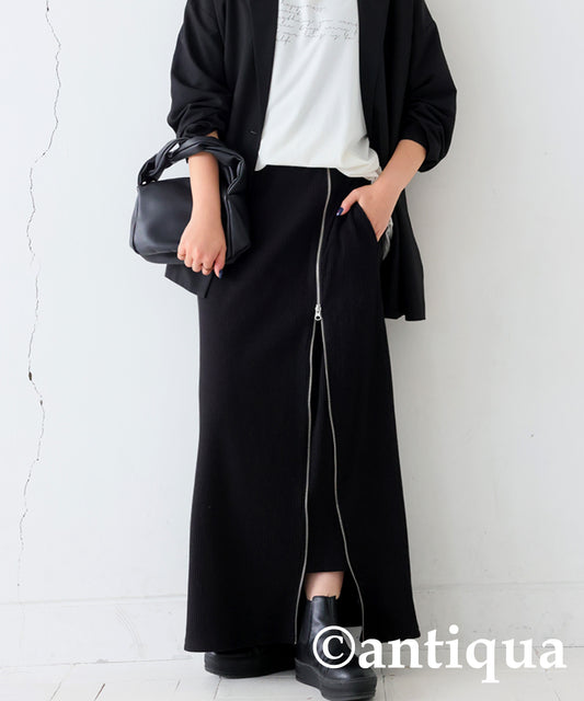 Fastener Slits Skirt Ladies