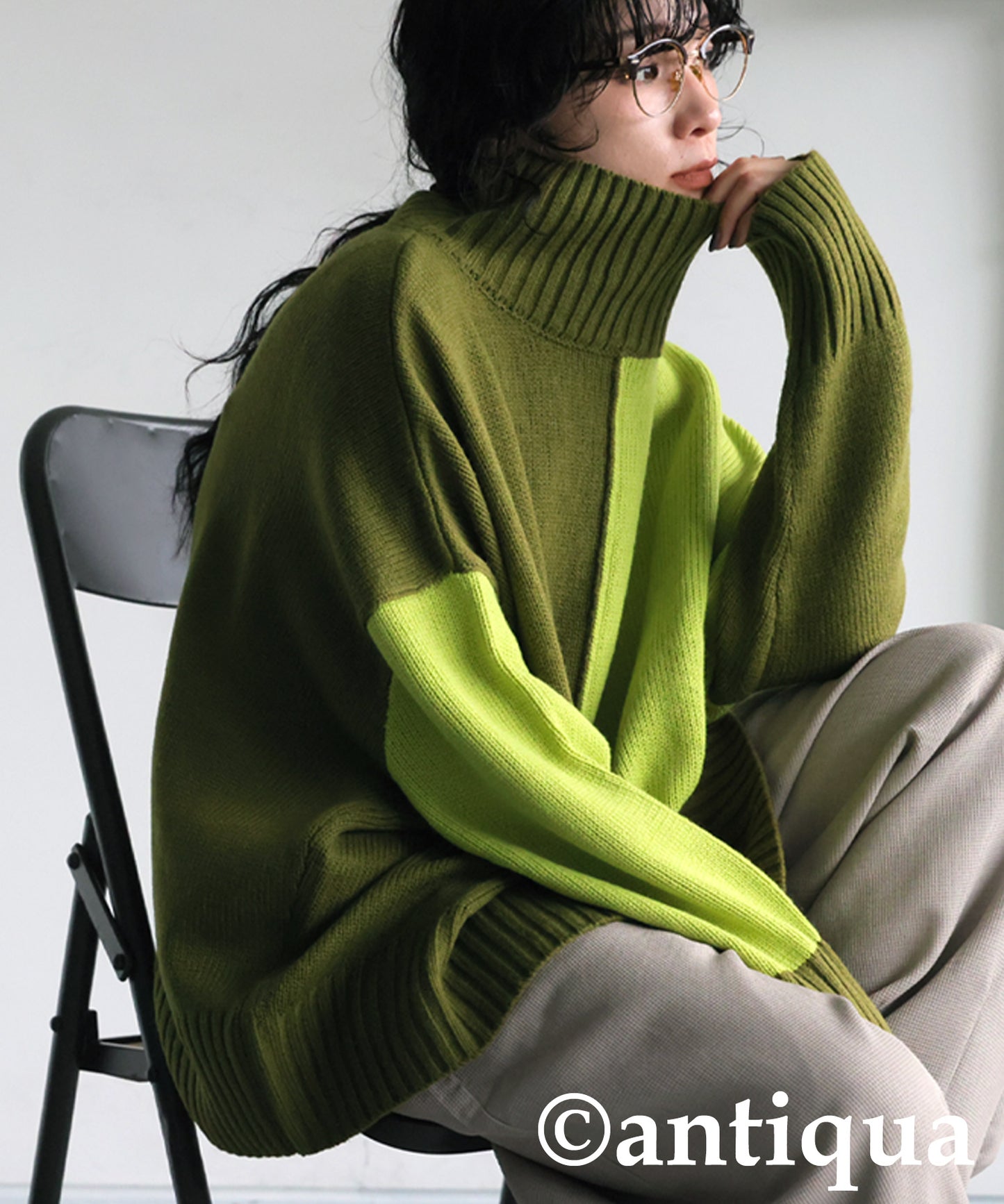 High neck Knit tops Ladies