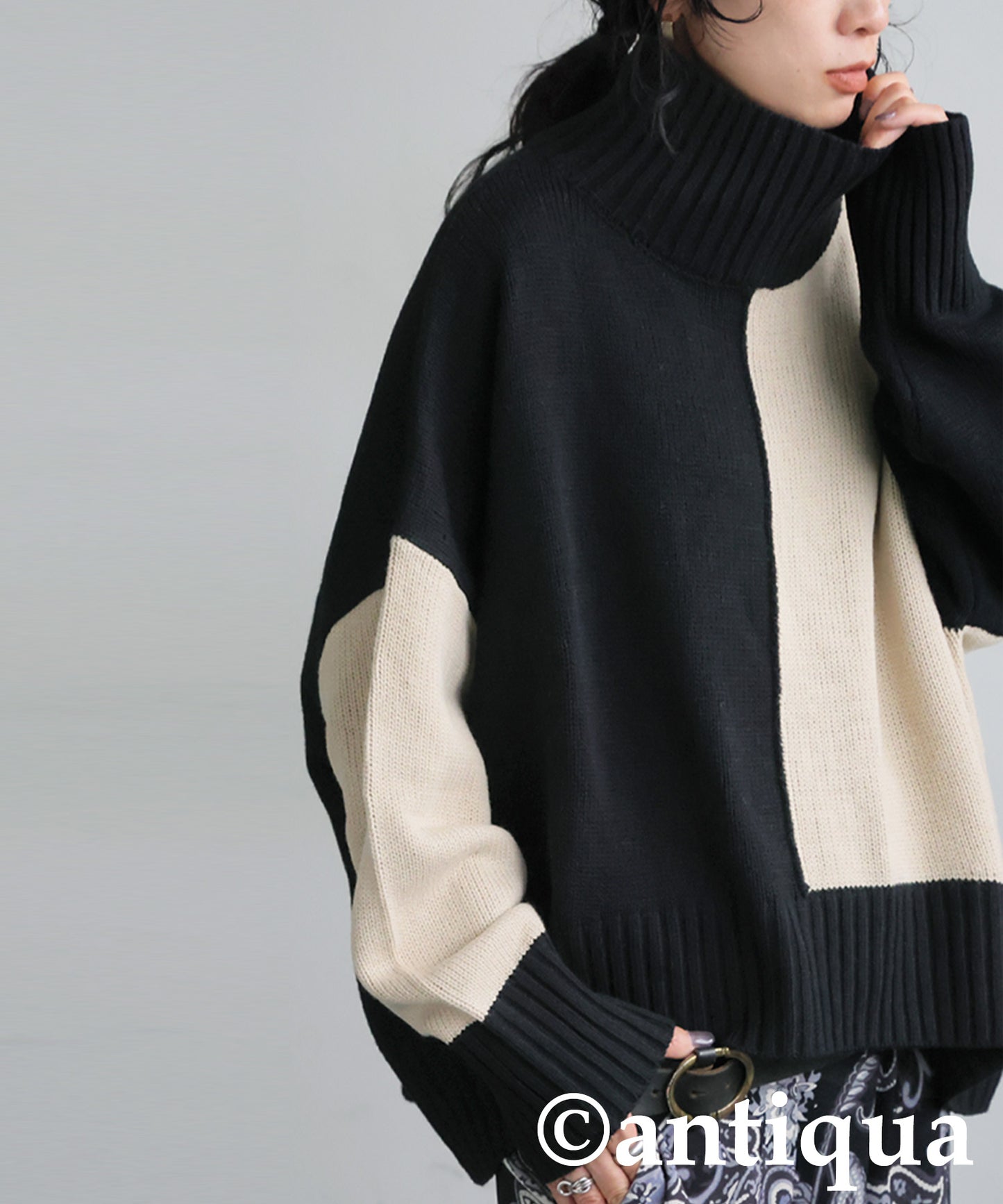 High neck Knit tops Ladies